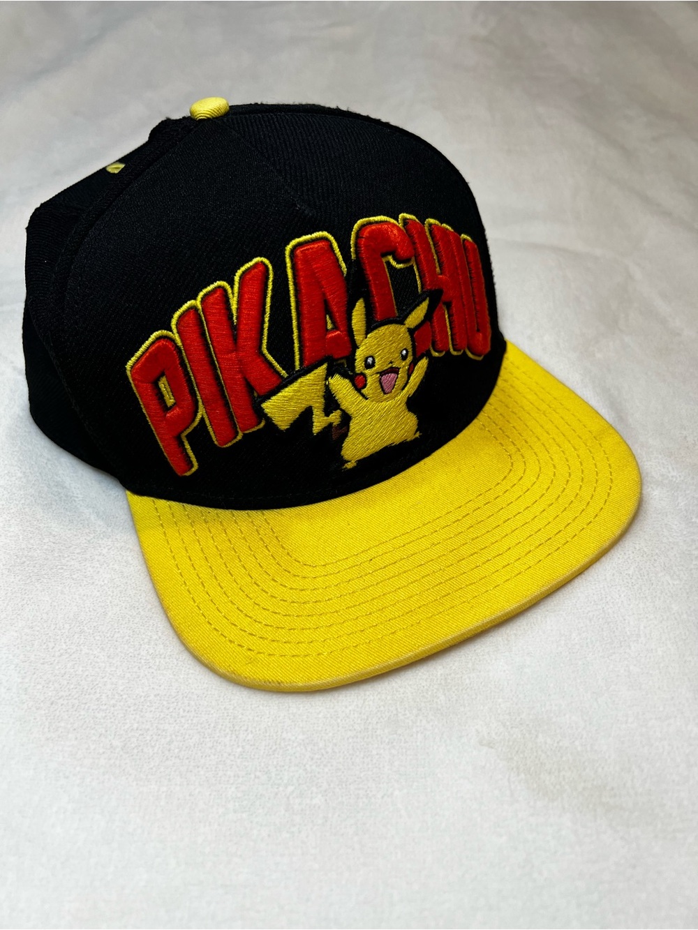 Pikachu Pokémon Black and Yellow Snapback Gamer Hat